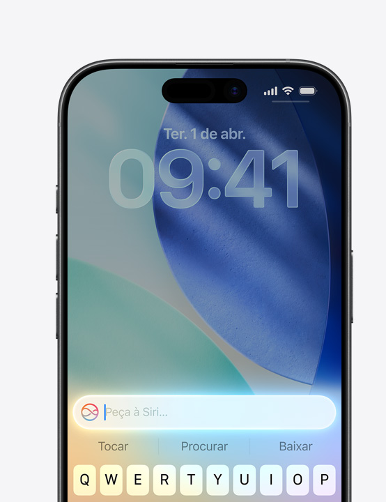 A tela do iPhone mostra o recurso Pergunte à Siri em uso