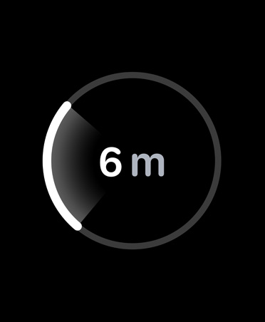 Localisation de précision, barre de progression blanche entourant la distance estimée par rapport à l’iPhone perdu