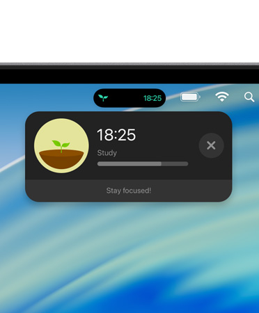 Extremo superior de la pantalla de un dispositivo Mac que muestra la barra de menús con una Actividad en Vivo ampliada de Uber Eats
