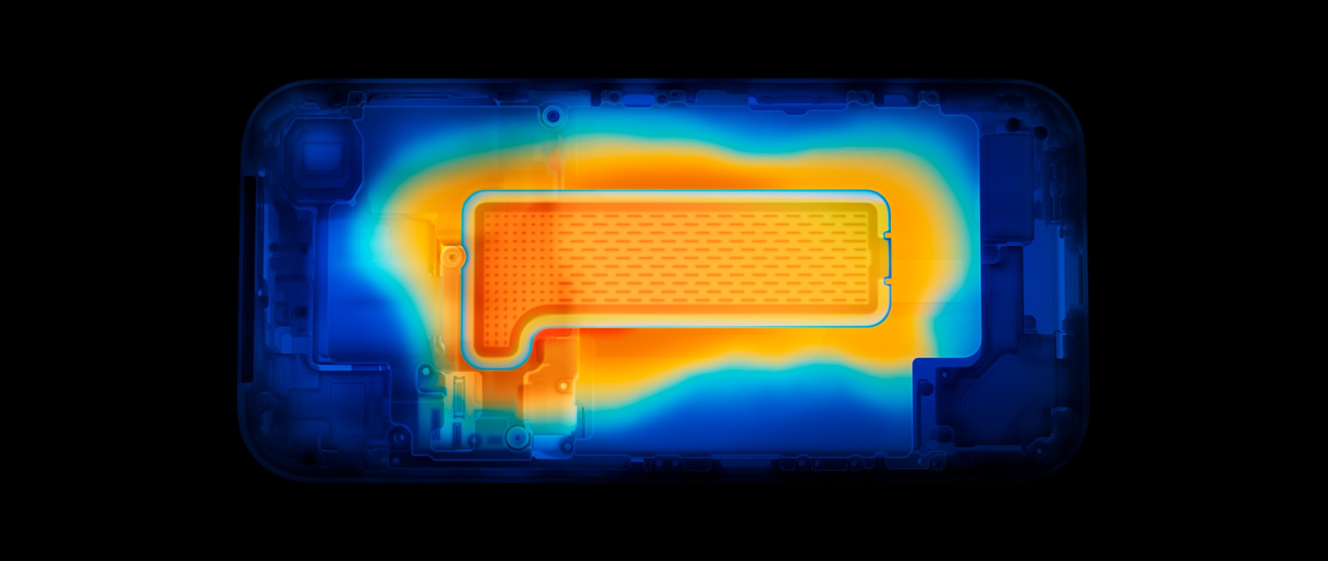 iPhone 17 Pro, front exterior, demonstrating the performance capabilities of the A19 Pro chip with a scene from the Arknights: Endfield video game