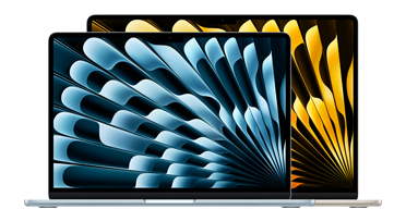 Portatili MacBook Air 13 e 15 pollici, colori disponibili: celeste, argento, galassia, mezzanotte