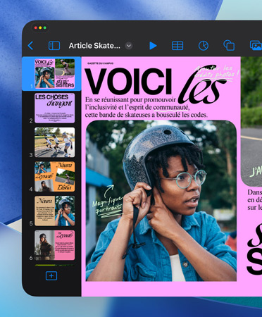 Une fenêtre Keynote s’ouvre pour afficher des commandes élégantes et épurées.