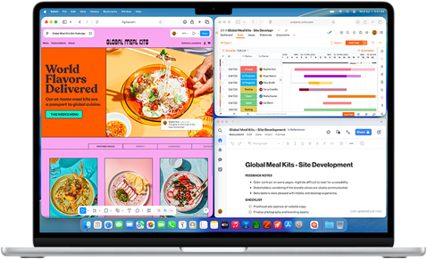 MacBook Air s više otvorenih aplikacija
