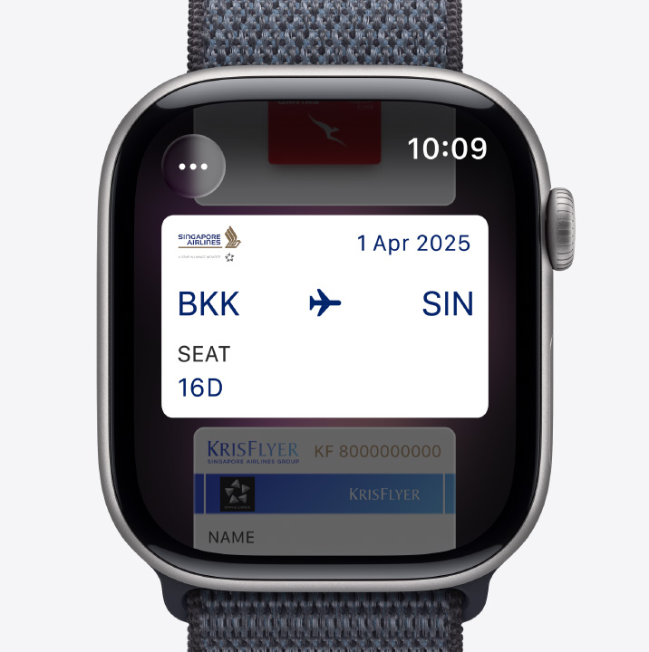 Apple Watch Series 11 devices, aluminum and titanium cases, Transit Card Bands: Sport Loop, anchor blue color