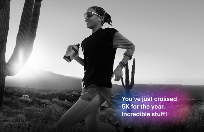 Workout Buddy shares message to runner on a desert trail