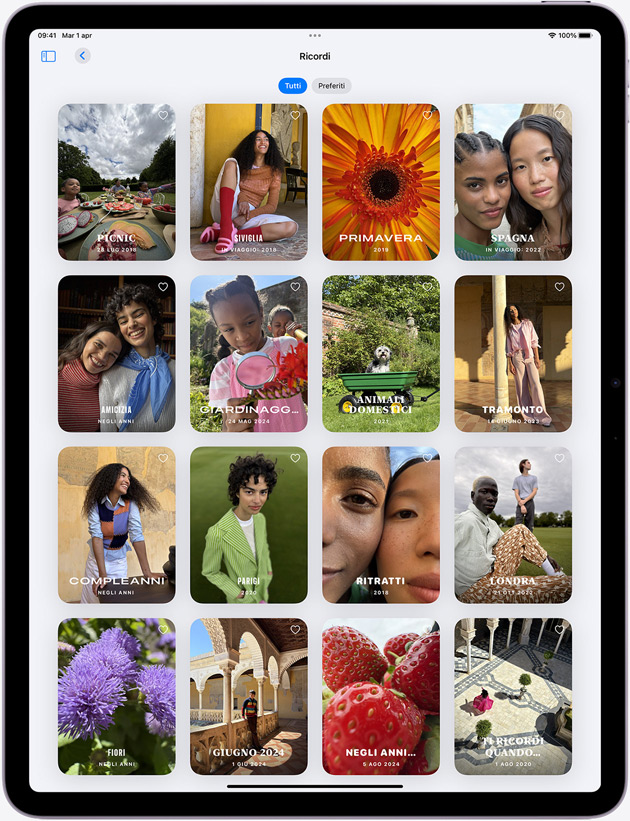 L’app Foto su iPad Air