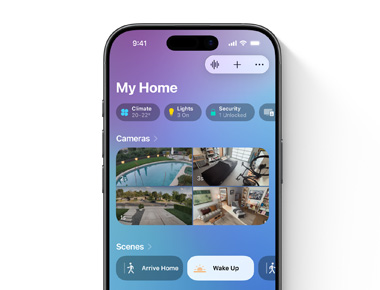 홈 앱에서 ‘나의 집’ UI를 보여주는 iPhone