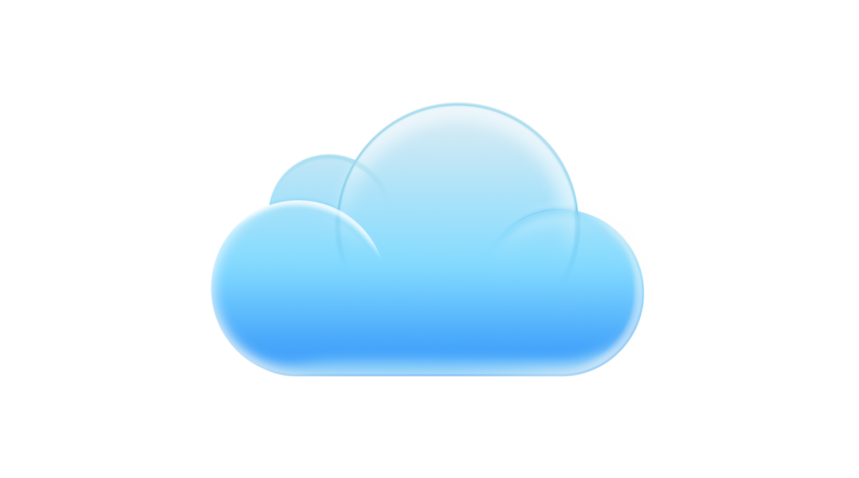 iCloud+ cloud logo in sky-blue gradient
