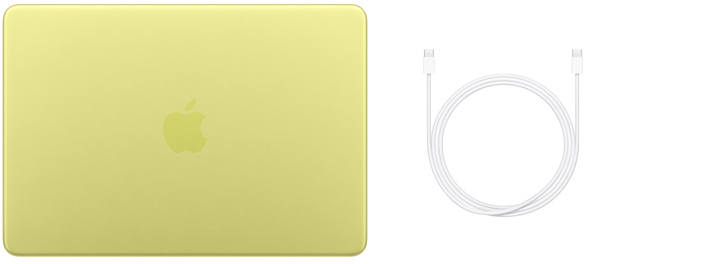13 collu MacBook Neo, USB-C uzlādes kabelis un 20 W USB-C strāvas adapteris