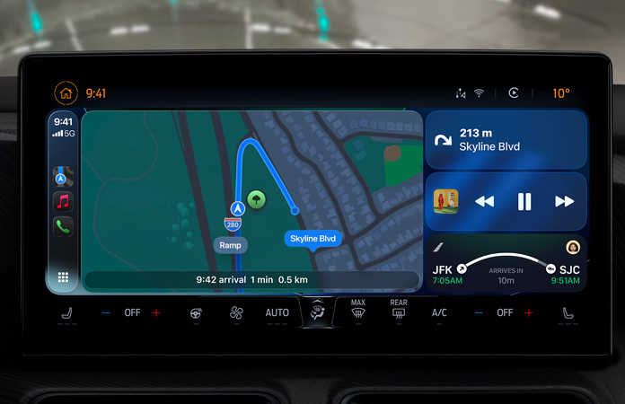 CarPlay in a vehicle highlighting its new design