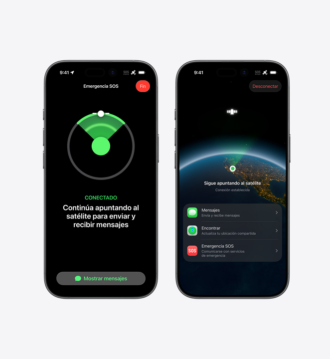 Pantalla de un iPhone que muestra Emergencia SOS en uso