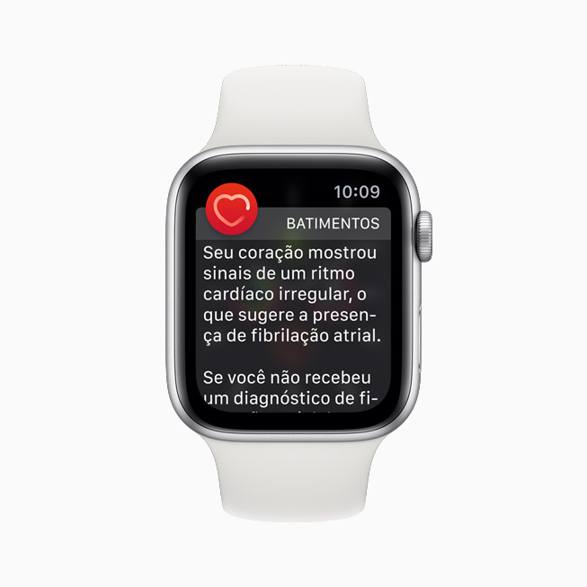 O app ECG mostra o ritmo sinusal no iPhone e Apple Watch.