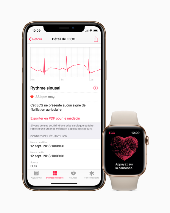 App Santé sur iPhone et Apple Watch.