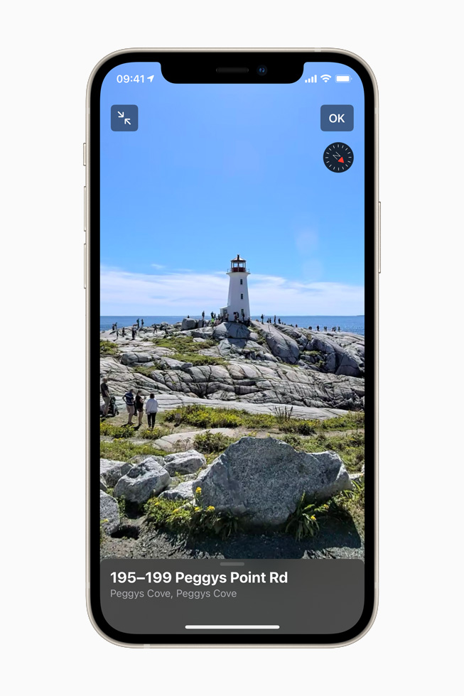 La Vue à 360° montrant Peggy’s Cove sur iPhone 12.