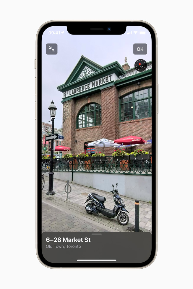 La Vue à 360° montrant un lieu à Toronto sur iPhone 12.