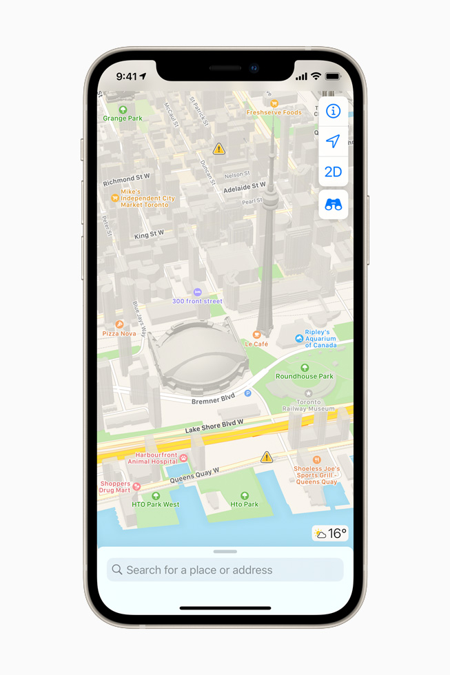 The redesigned Apple Maps on iPhone 12.