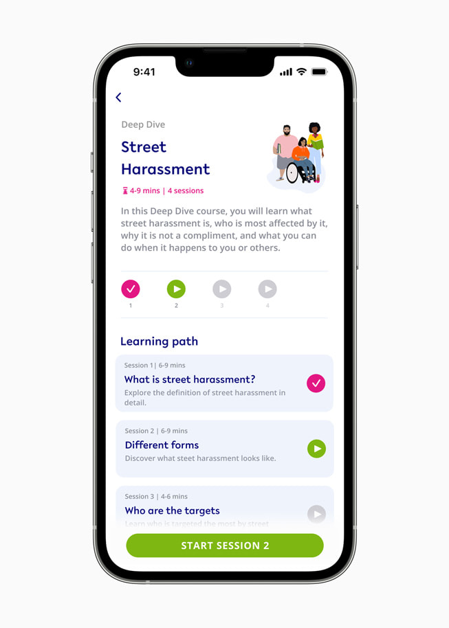 Der Deep Dive-Screen von Equalista, der Lern-App zum Thema Geschlechtergleichstellung.