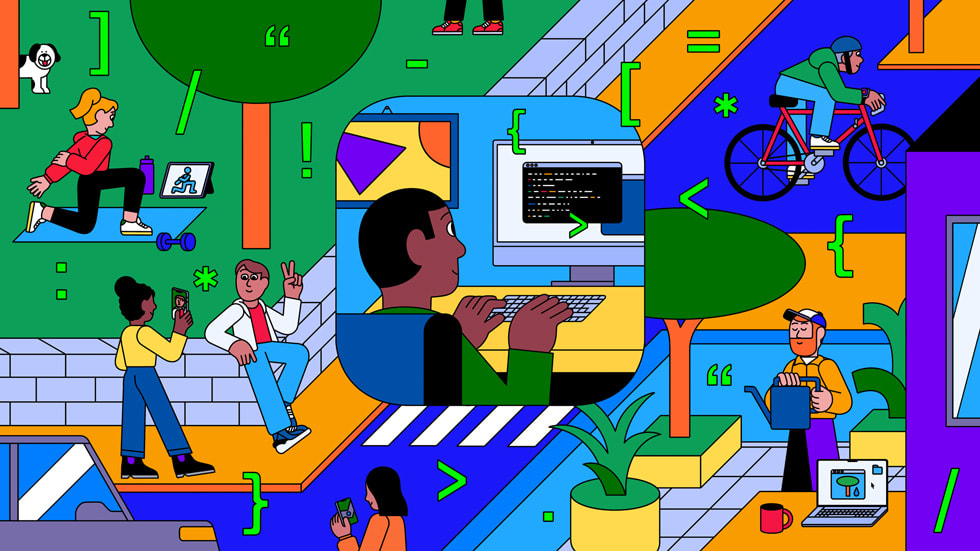 Ilustración de desarrolladores de apps.