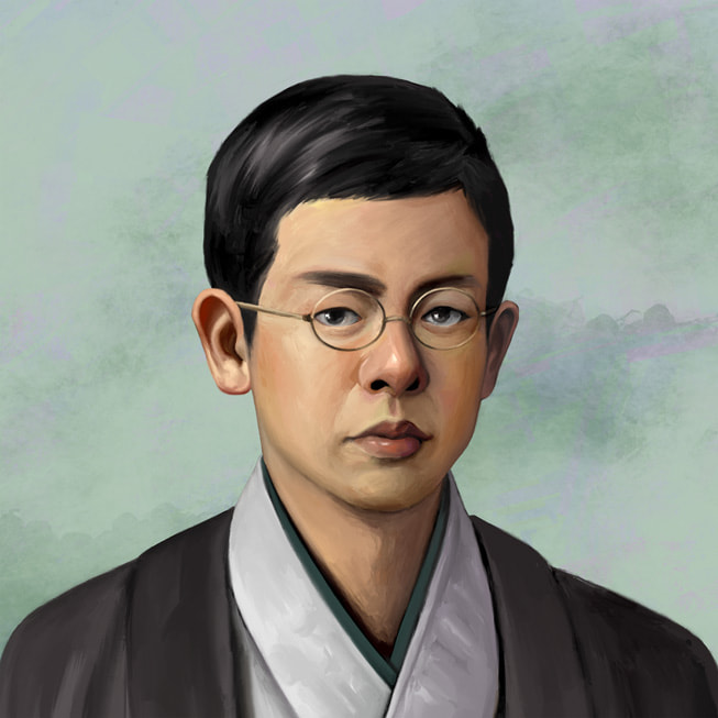 Apple Music Classicalのために用意された、作曲家である滝廉太郎のデジタル肖像画。