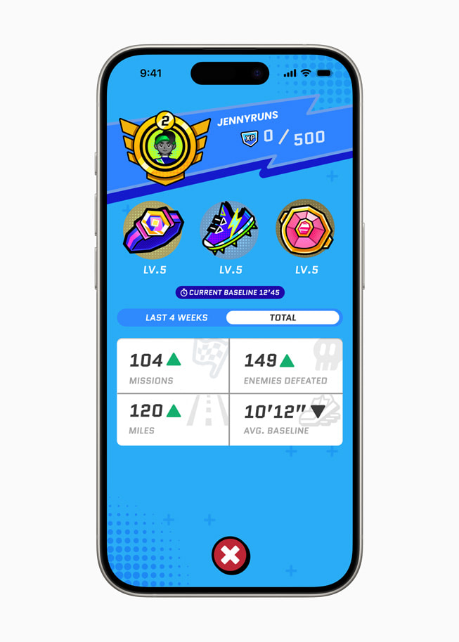 iPhone 15 Proに表示された「Run Legends」のホーム画面。