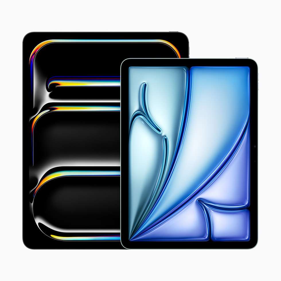 The redesigned iPad Air and new iPad Pro are shown.