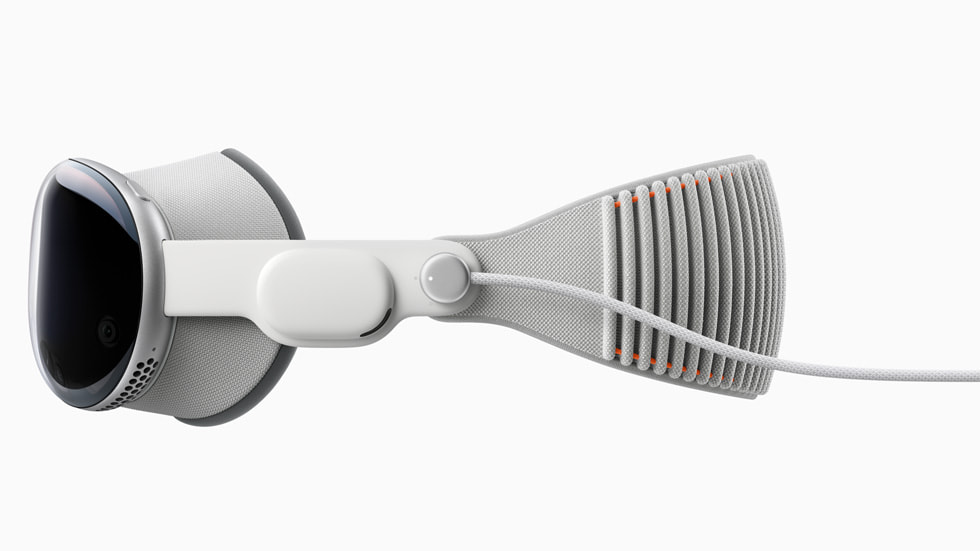 Apple Vision Pro의 배터리 연결부.