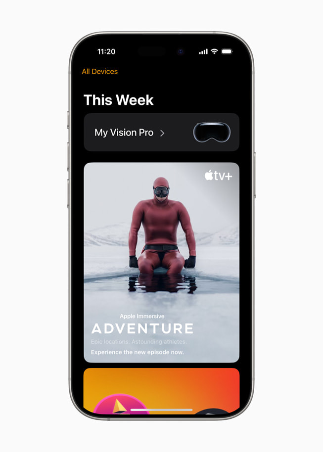 La nouvelle app Apple Vision Pro pour iPhone affichée sur un iPhone 16 Pro.
