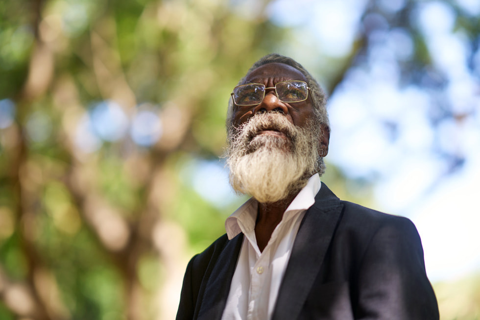 A portrait of Dean Yibarbuk, a KKT co-chair and Traditional Owner of Djinkarr in Arnhem Land.