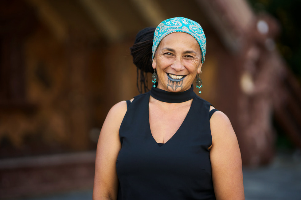 A portrait of Anihera Black, a teacher at Te Kura Kaupapa Māori o Te Kotuku.