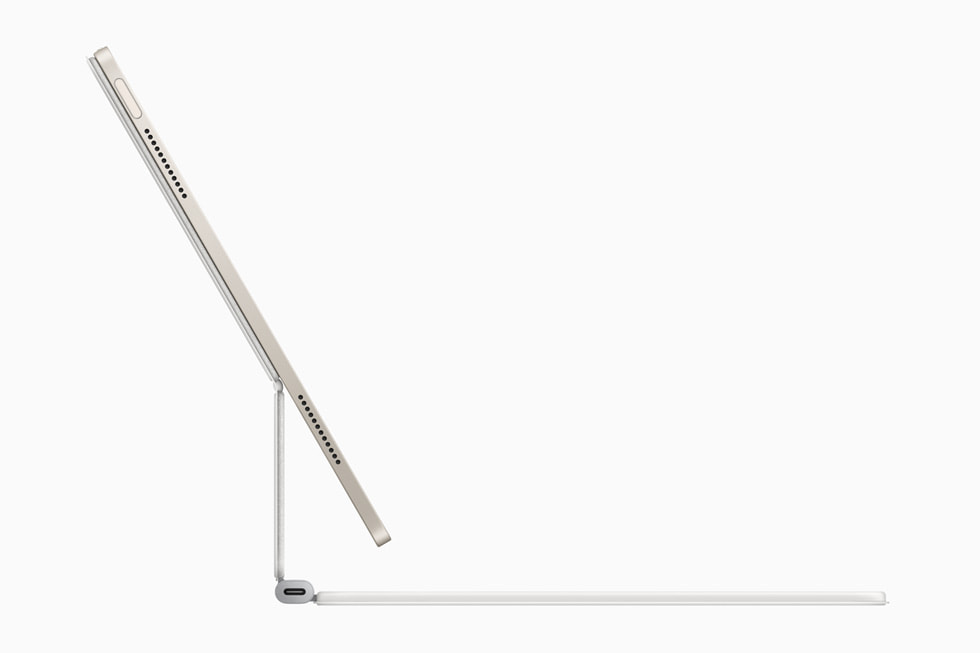 Yeni iPad Air için Magic Keyboard’un yandan görünümü.