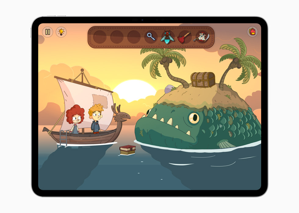 Image du jeu Lost in Play+ de Happy Juice Games et Snapbreak Games affichée sur un iPad Pro 13 pouces.