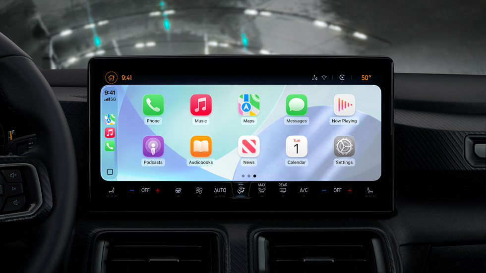 CarPlay’de açık mod gösteriliyor.
