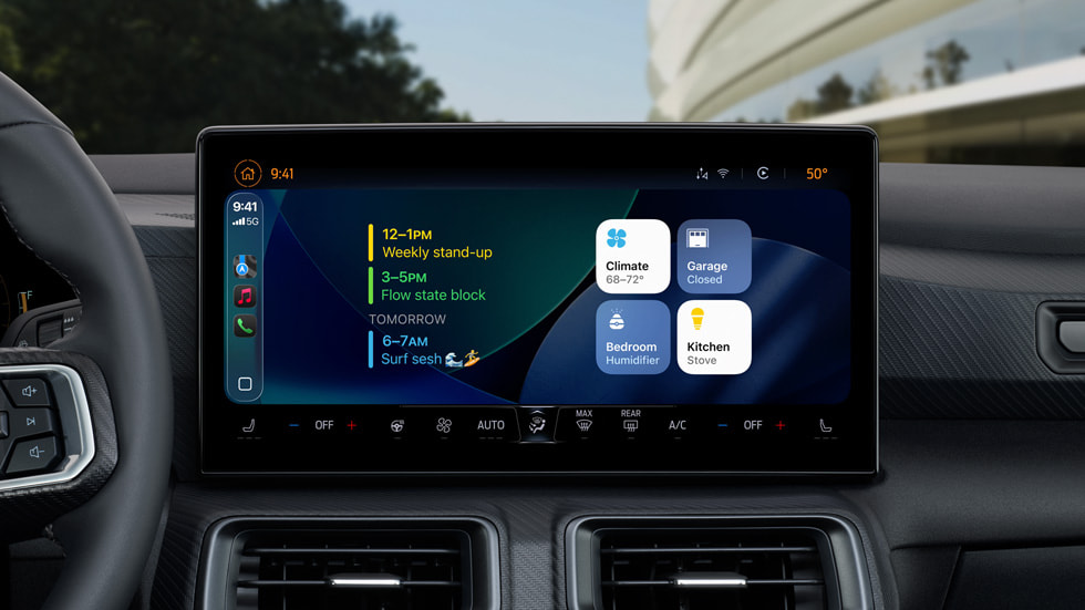 CarPlay’de araç takımları gösteriliyor.