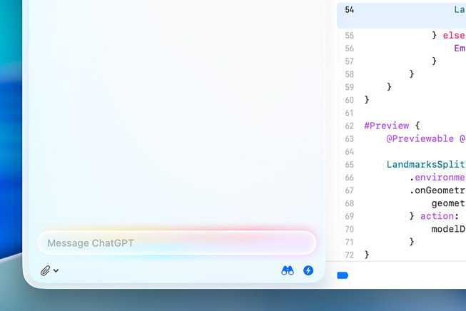 16 inç MacBook Pro’da ChatGPT ekranı gösteriliyor.