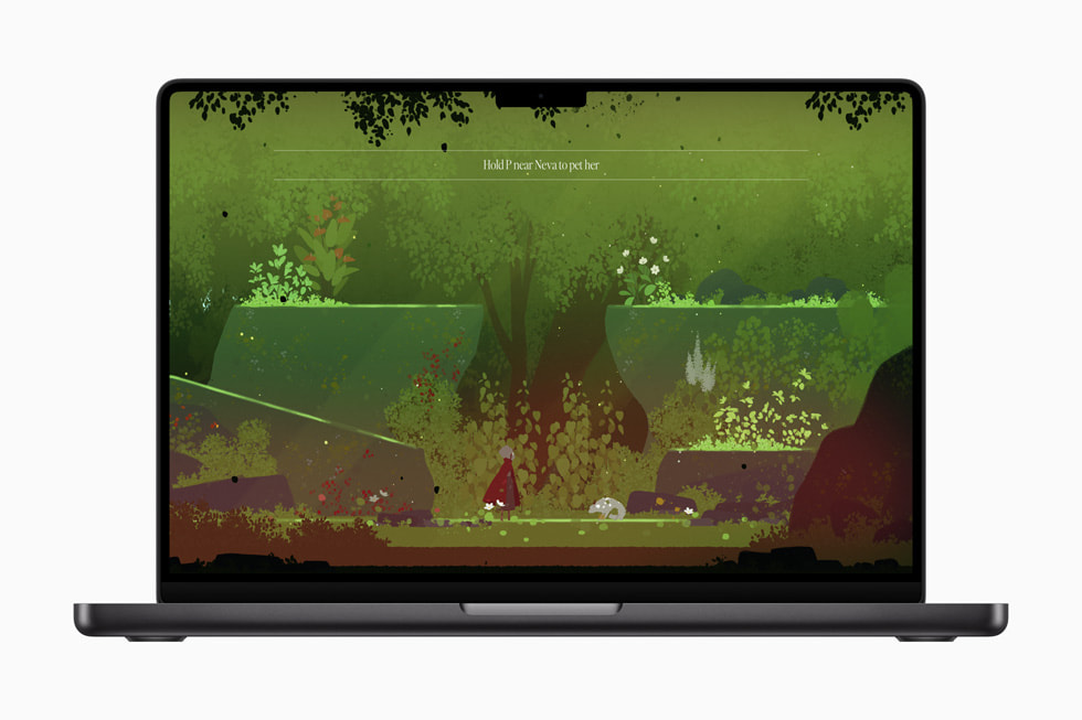 MacBook Pro’da Neva oyunu gösteriliyor.