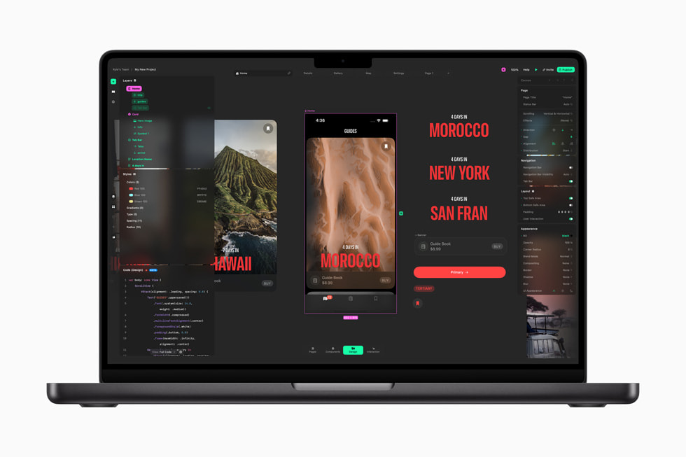 MacBook Pro’da Play uygulaması gösteriliyor.