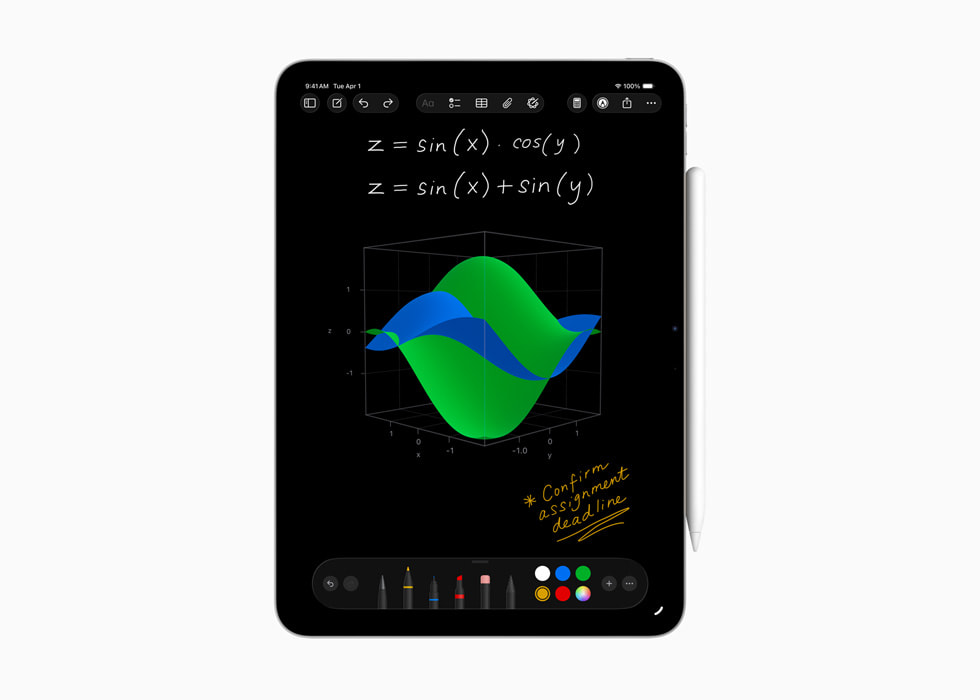 Math Notes are shown on a user’s iPad.