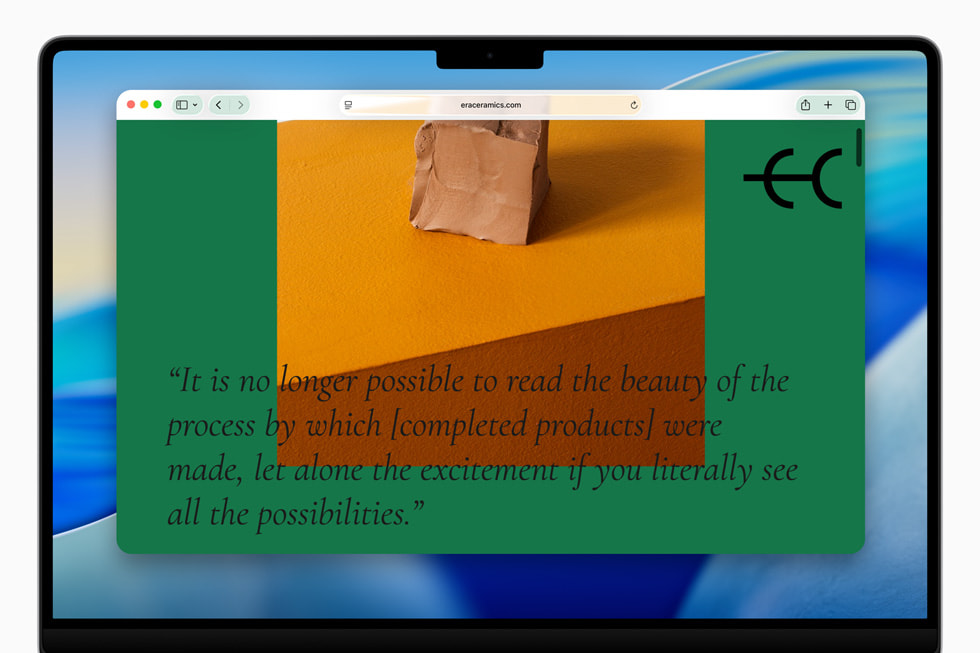 A Safari screen is shown on 16-inch MacBook Pro.