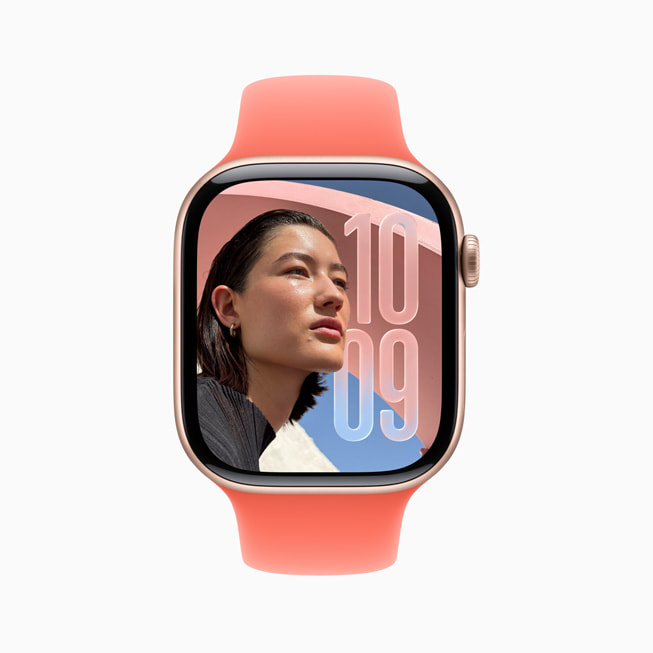 The updated Photos watch face is shown on Apple Watch.