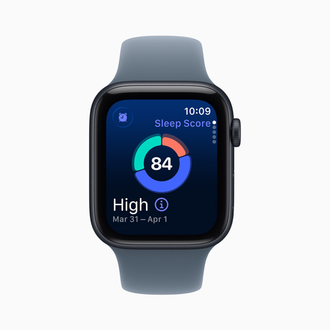 En bild av en Apple Watch SE 3 som visar funktionen Sömnpoäng.