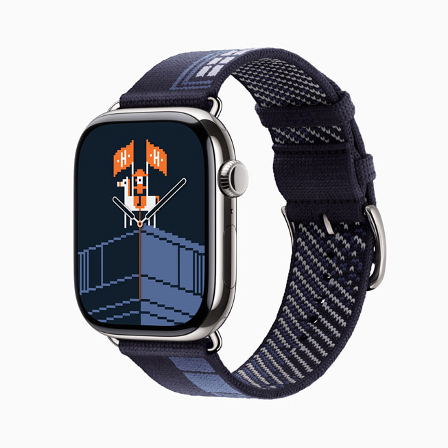 The Apple Watch Hermès Faubourg Party knit band.