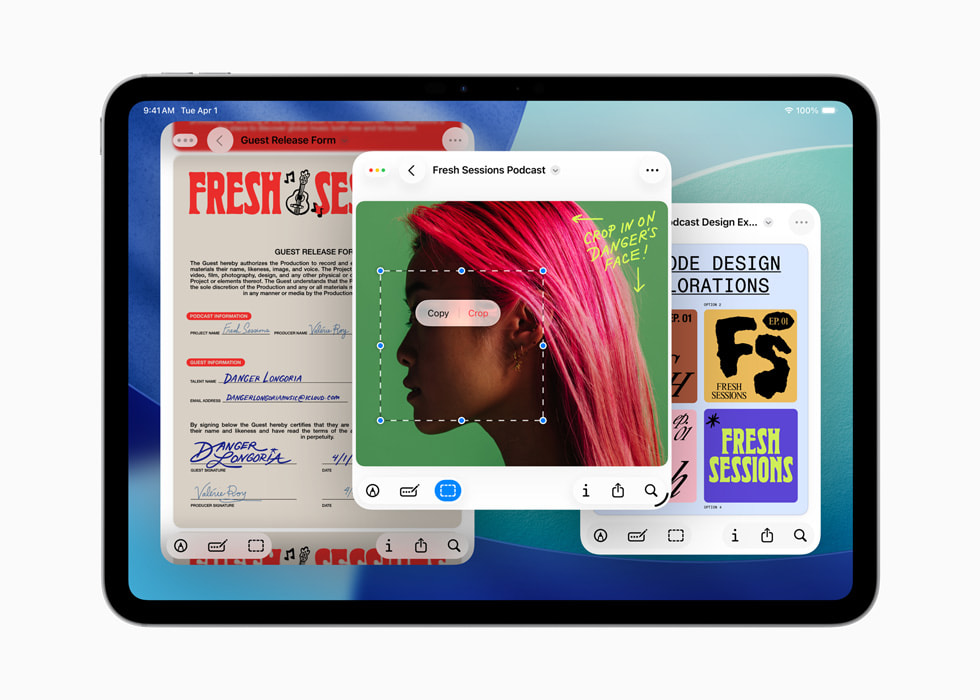 iPad Pro shows the Preview app.