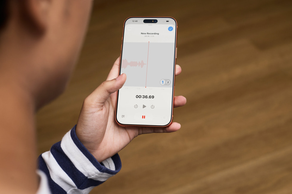 Tampilan close-up Memo Suara di iPhone 17 Pro.