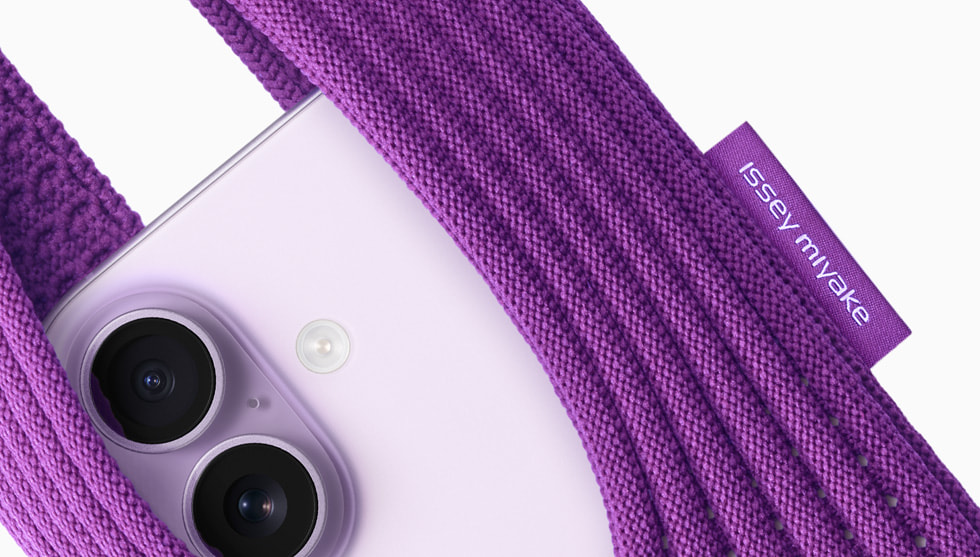 iPhone Pocket in purple paired with iPhone 17 in lavender.