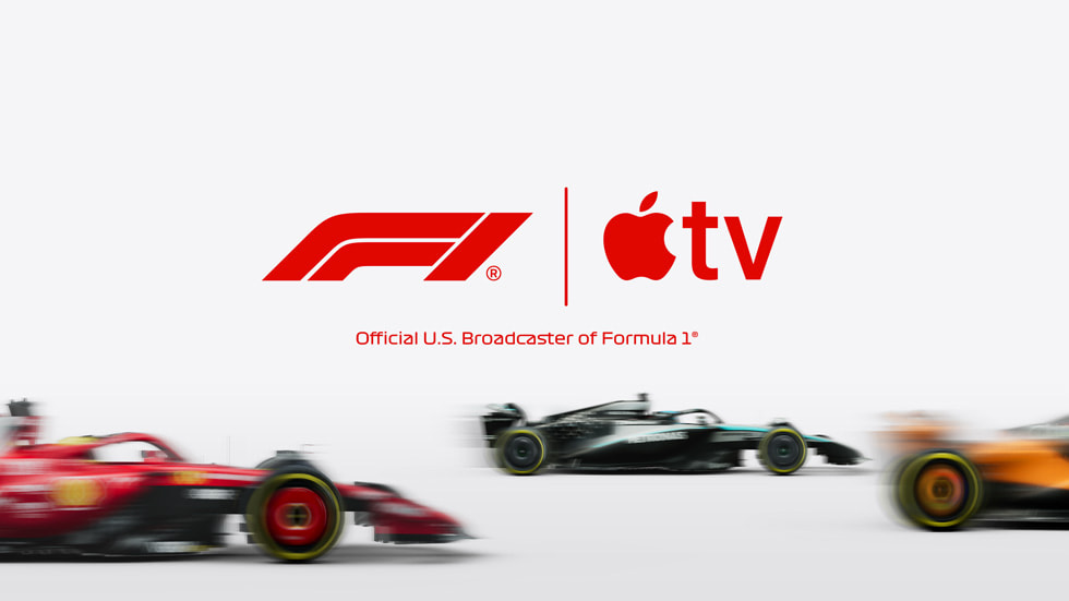 Artwork for the partnership between Apple and F1.