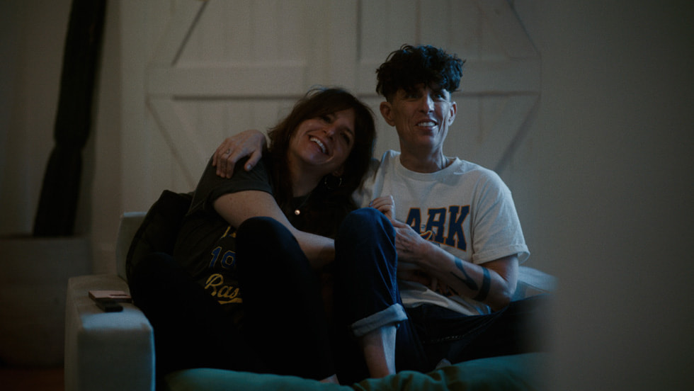 A still from Apple’s “Come See Me in the Good Light” featuring poets Andrea Gibson and Megan Falley.