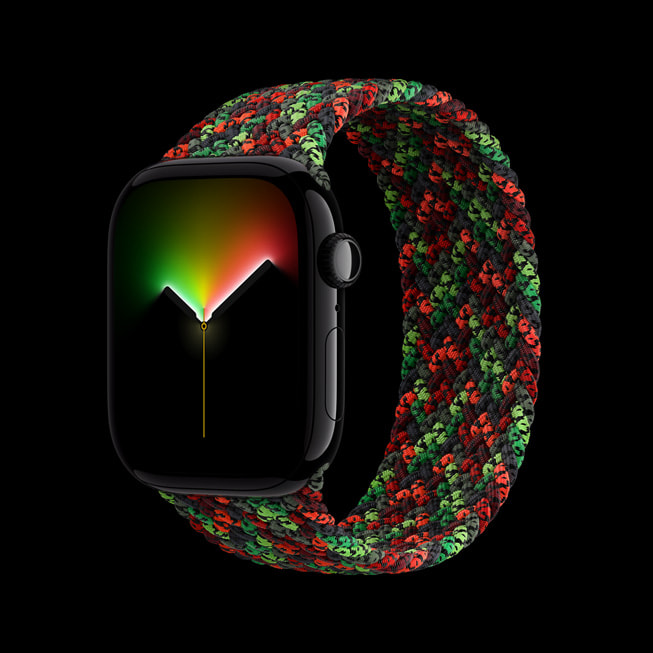 Apple Watch paired with the Unity Connection Braided Solo Loop.