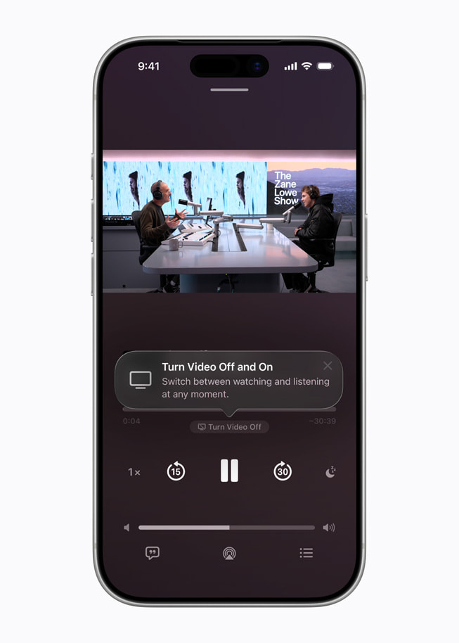 A still from the podcast The Zane Lowe Show, shown on iPhone 17 Pro.