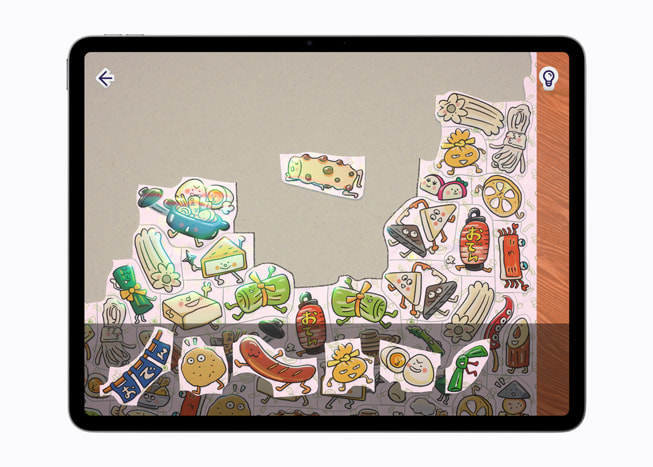 The game puffies. is displayed on a 13-inch iPad Air.
