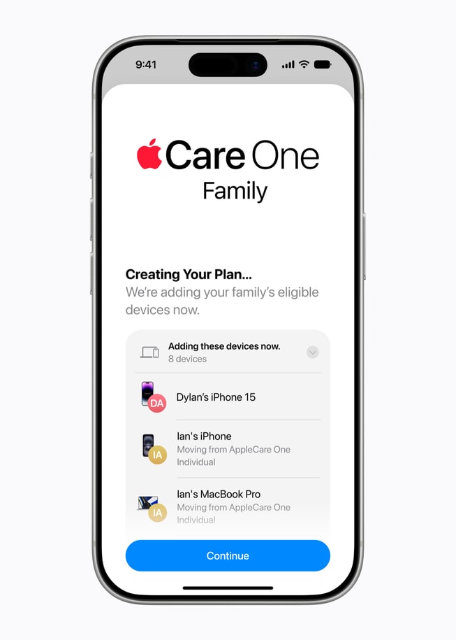A user’s AppleCare One Family plan is shown on their iPhone 18 Pro.